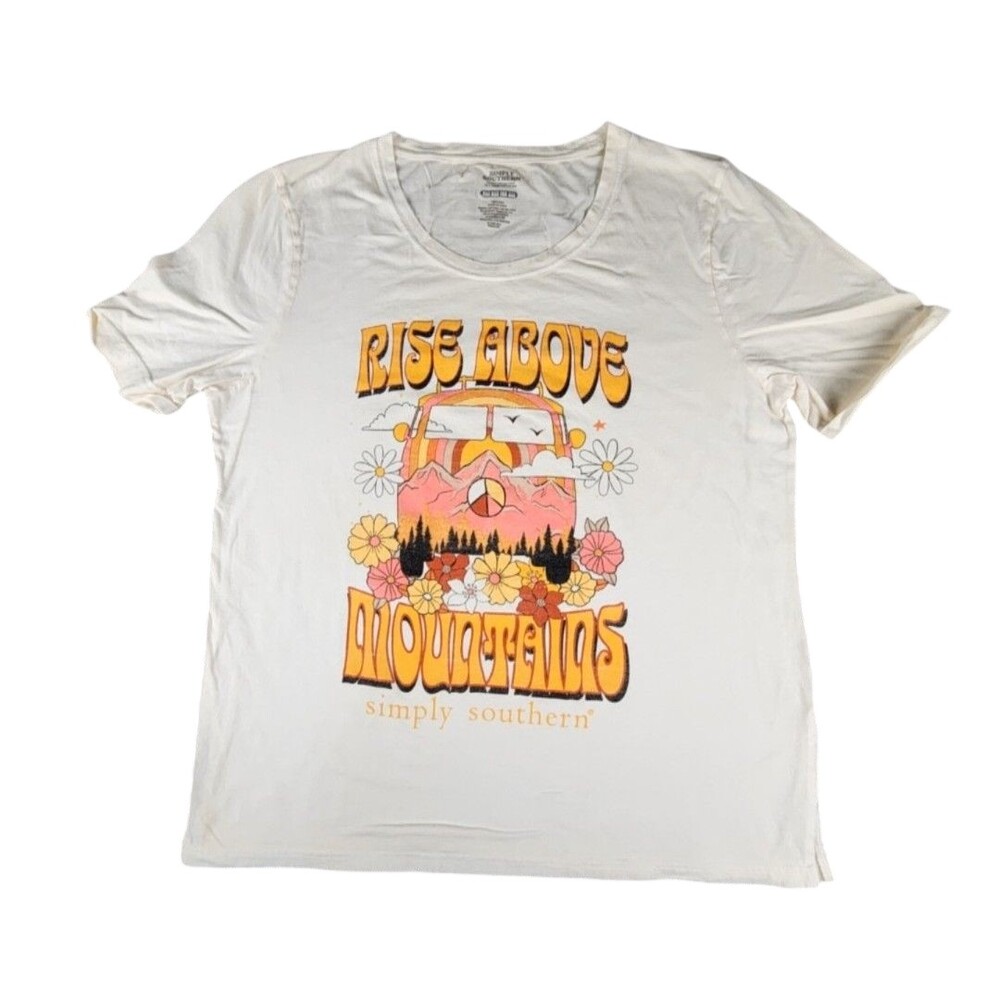 Simply Southern Shirt Womens One Size Rise Above Mountains Graphic Tee
